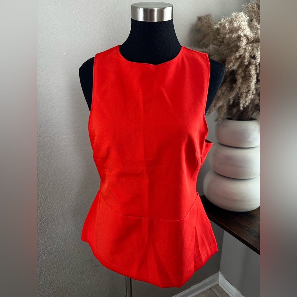 H&M Chic Red Sleeveless Blouse NWT